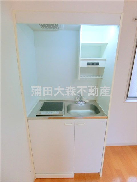 ウィッシュガーデン羽田のキッチン|IHキッチン　下の棚に洗濯機