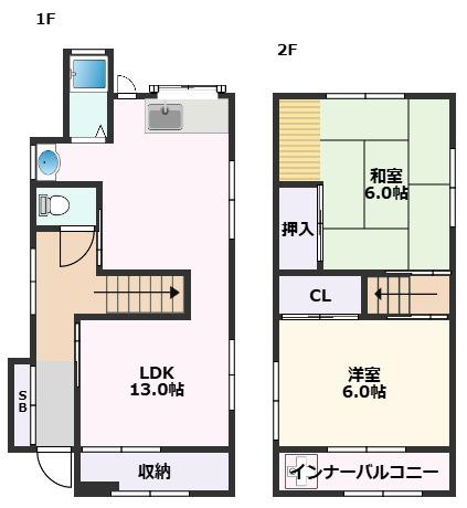 【間取り】 | 千里丘東貸家
