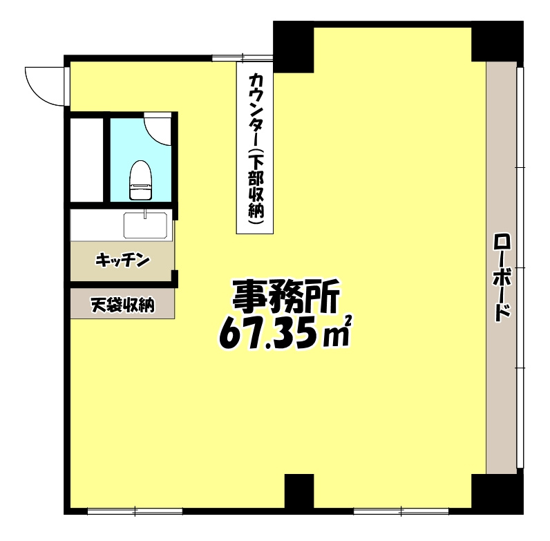 大阪市中央区谷町１丁目の事務所の間取り