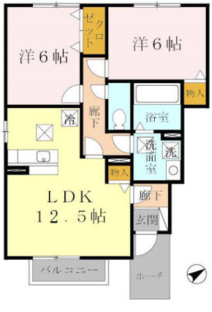 グランモア航　Ｂ棟の間取り