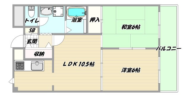 大阪市淀川区十八条２丁目の賃貸マンションの間取り