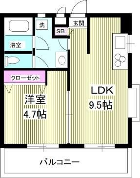 第１ビューラー方南の間取り|間取りです。