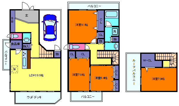 グランジュテ　イワゾノの間取り