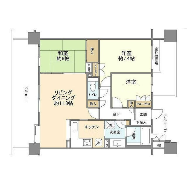 ロイヤルアーク松ヶ丘の間取り|間取りです。