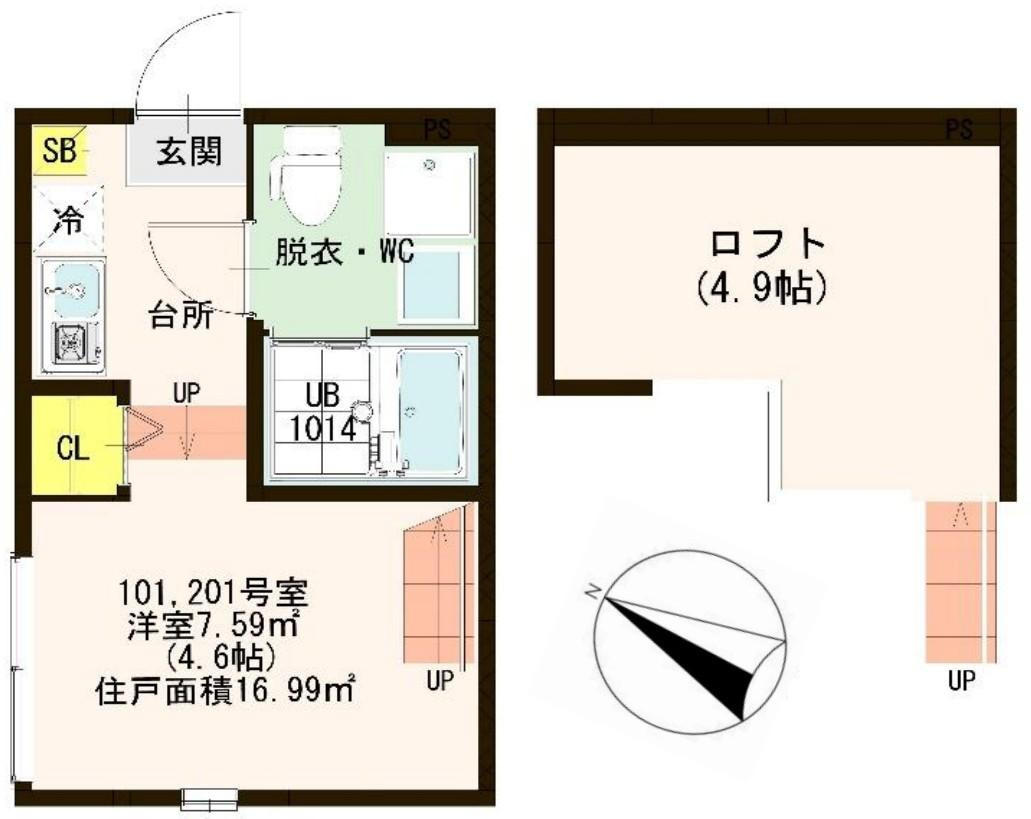 江戸川区平井７丁目のアパートの間取り