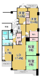 白鷹松下町マンションの間取り