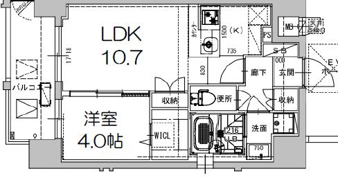 ミラージュパレス新梅田Cieloの間取り