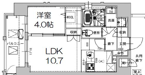 ミラージュパレス新梅田Cieloの間取り
