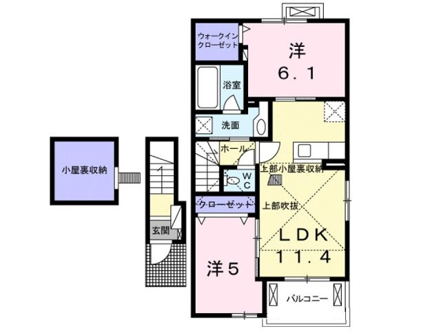 ヴィエントの間取り|2LDKです