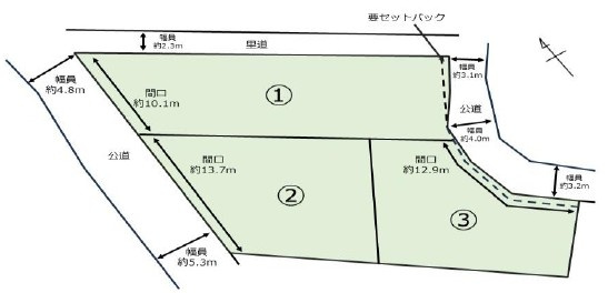 栗東市辻3号地　建築条件無し売土地の区画図