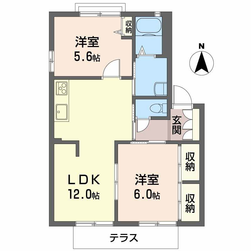ディアス庭瀬　Ａ棟　の間取り