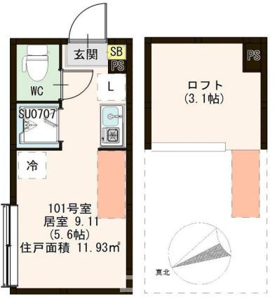 葛飾区新小岩４丁目のアパートの間取り