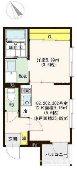 足立区梅田６丁目のアパートの間取り