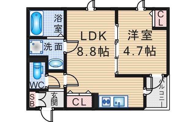 Oak豊中本町の間取り