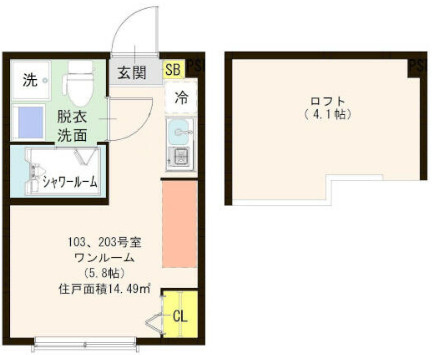 足立区柳原１丁目のアパートの間取り