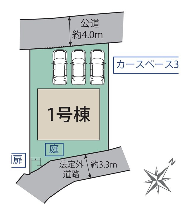 太宰府市梅ケ丘1丁目第1-1棟（1号棟）の区画図|配置図
