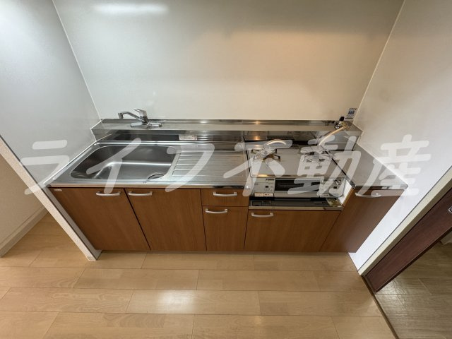 緑橋レックスマンション　仲介手数料無料のキッチン|コンパクトなキッチンで掃除もラクラク