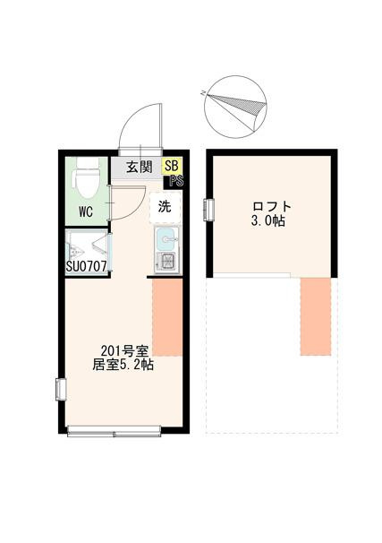 渋谷区本町６丁目のアパートの間取り