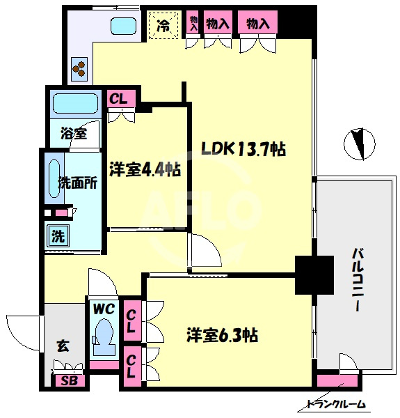 ブランズ北堀江プレイス　堀江小学校の間取り|ブランズ北堀江プレイス　間取り図