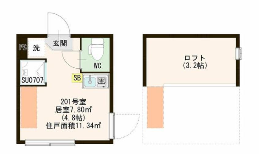 練馬区早宮１丁目のアパートの間取り