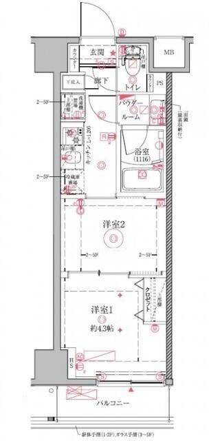 クレイシア門前仲町ザ・レジデンスの間取り|間取りです。