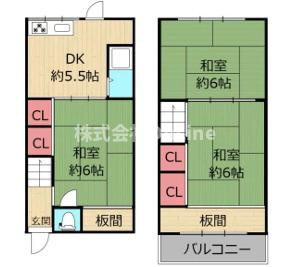 八尾市南植松町４丁目のテラスの間取り