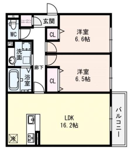 リヴェールツルミの間取り