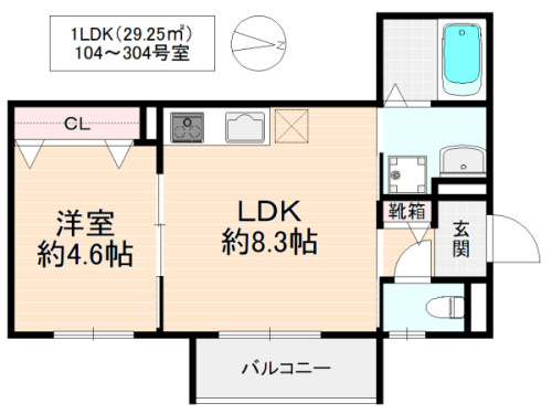 クリエオーレ鴻池徳庵町の間取り