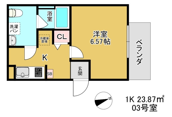 東大阪市稲田新町１丁目のアパートの間取り