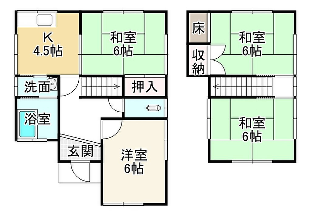 近江八幡市上田町　中古戸建の間取り