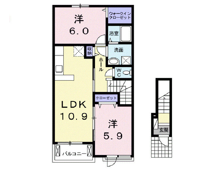 シャン　ドゥ　フルール　Ｃの間取り|間取図