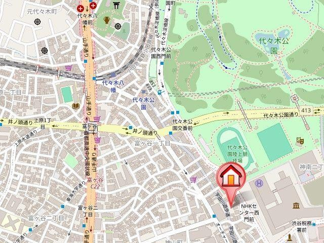 【地図】パークフラッツ渋谷神山町