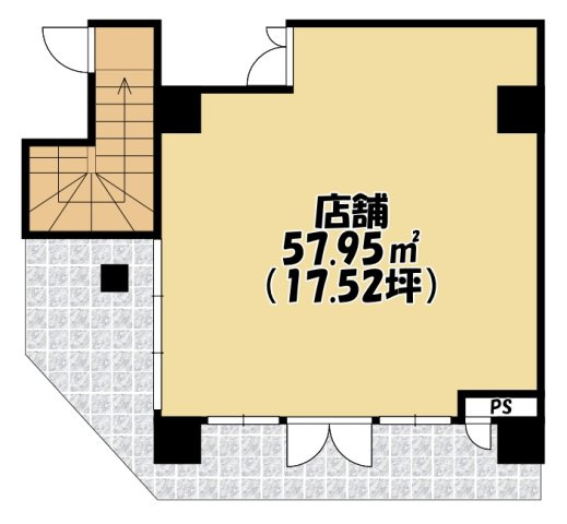 大阪市中央区瓦屋町２丁目の店舗事務所の間取り