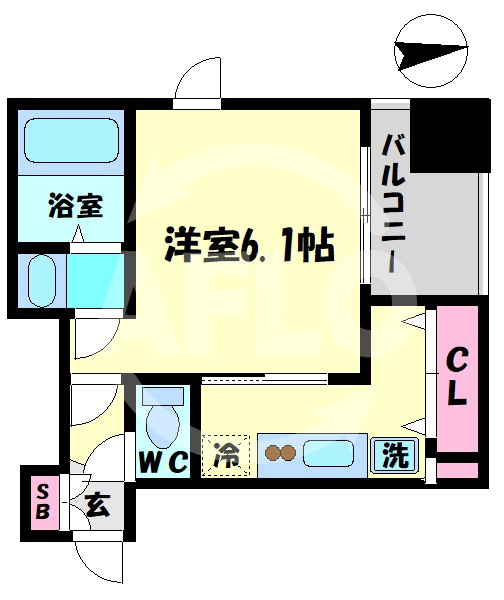ロイヤルレジデンス梅田フロントの間取り|ロイヤルレジデンス梅田FRONT　開放感のある間取り