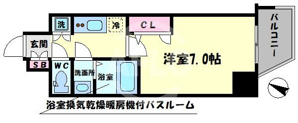 ファーストステージ江戸堀パークサイドの間取り|ファーストステージ江戸堀パークサイド　開放感ある間取り