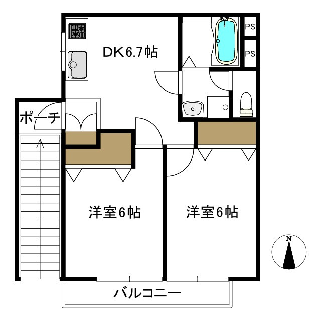 桐コーポの間取り