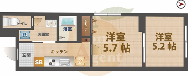 【間取り】 | エクサム高円寺 | 2Kのお部屋です。