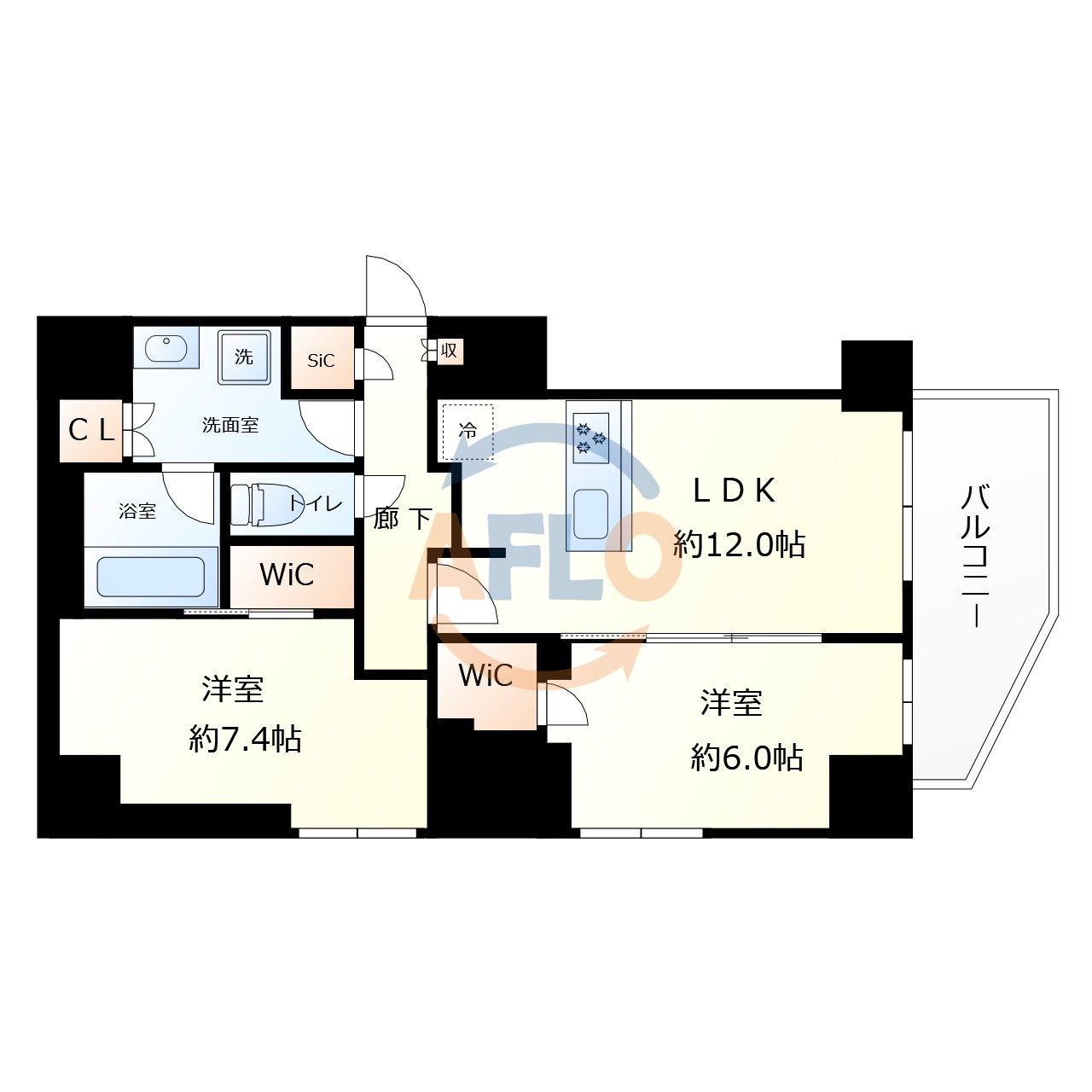 Noire北堀江の間取り|ノアレ北堀江　
