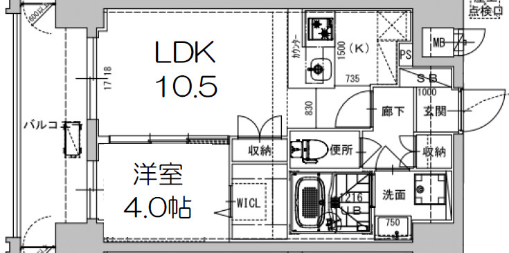 ミラージュパレス新梅田Cieloの間取り