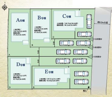 平塚市河内2丁目　新築一戸建て　B号棟の区画図|配置図