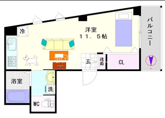【間取り】 | 大阪市浪速区元町３丁目マンション