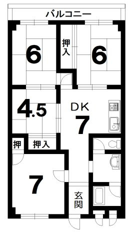 【間取り】 | 向陽グランドハイツ | 専有面積68.04㎡