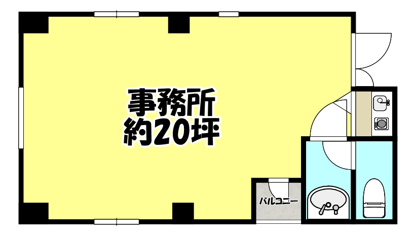 大阪市中央区南久宝寺町１丁目の店舗事務所の間取り