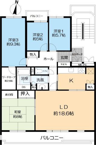 ファミーユ住吉牛神前北棟の間取り