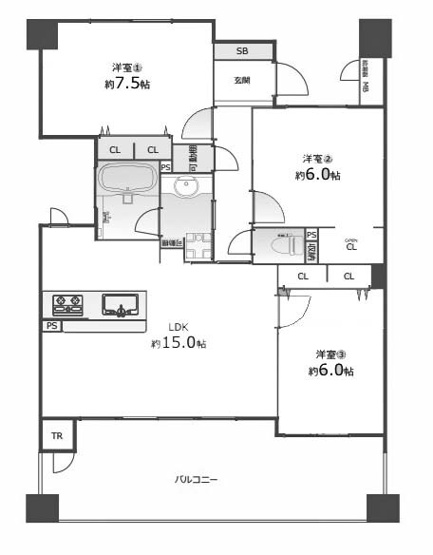 【間取り】 | ネバーランド西京極 | 専有面積75.07㎡