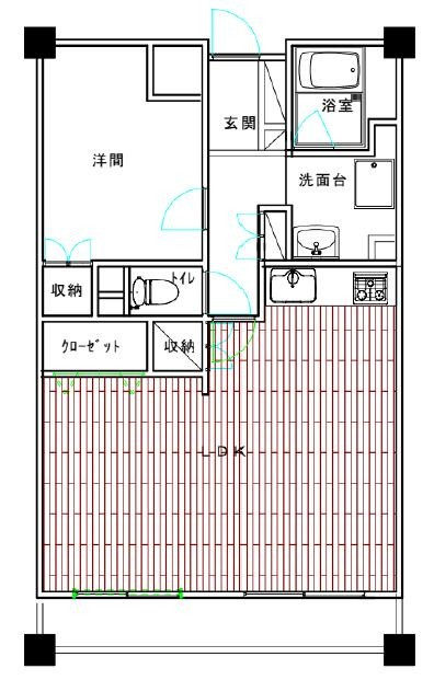 西宮市高松町の賃貸マンションの間取り