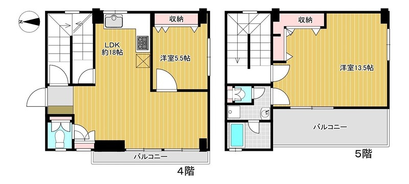 神戸市中央区栄町通５丁目の賃貸マンションの間取り