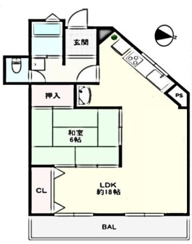 ハイツ六甲の間取り