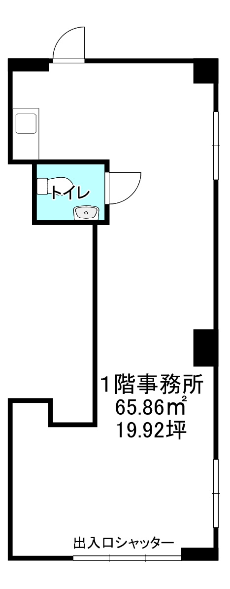 大阪市東淀川区東中島２丁目の店舗事務所の間取り