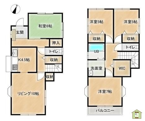 草加市青柳3丁目　中古一戸建ての間取り